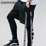 GONTHWID Side Ribbon Elastic Waist Drawstring Shorts Mens