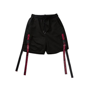 GONTHWID Side Ribbon Elastic Waist Drawstring Shorts Mens