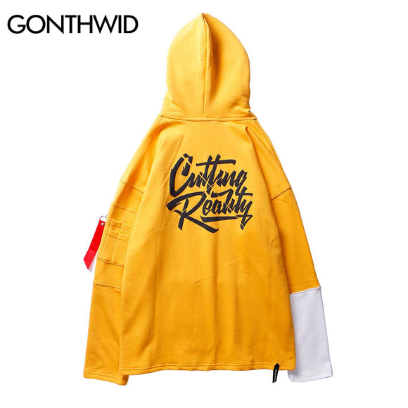 GONTHWID Color Block Patchwork Hoodies