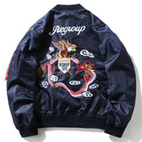 GONTHWID Eagle Dragon Embroidery MA1 Bomber Jacket