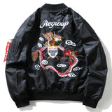 GONTHWID Eagle Dragon Embroidery MA1 Bomber Jacket