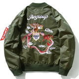 GONTHWID Eagle Dragon Embroidery MA1 Bomber Jacket