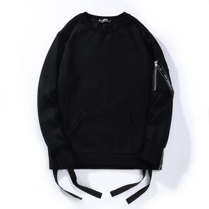 GONTHWID Side Zipper Ribbon Hoodies