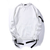 GONTHWID Side Zipper Ribbon Hoodies