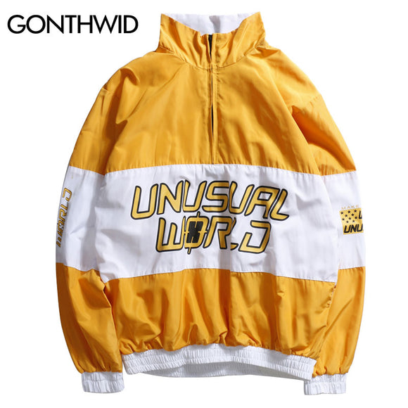 GONTHWID Color Block Patchwork Pullover Jackets Men