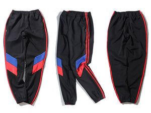 GONTHWID Color Block Patchwork Stripe Harem Pants Mens