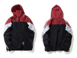 GONTHWID Color Block Patchwork Windbreaker Hooded Jackets