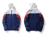 GONTHWID Color Block Patchwork Windbreaker Hooded Jackets