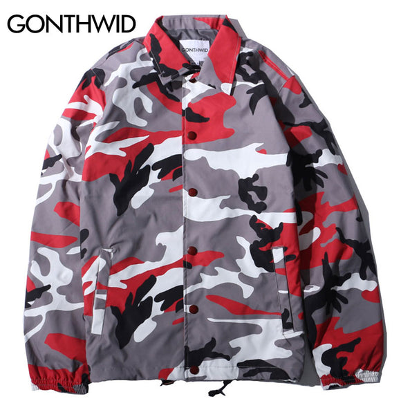 GONTHWID Color Camo Windbreaker Coaches Jackets