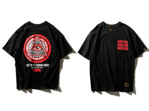 GONTHWID Geometry Triangle T Shirts Men's Hip Hop