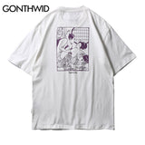 GONTHWID Japanese Ukiyo E Printed Short Sleeve T Shirts Men Hip Hop 2018