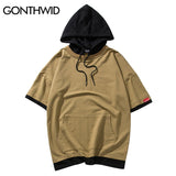 GONTHWID Mens Short Sleeve Pullover Hoodies T Shirts Hip Hop